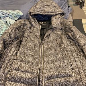 Michael kors leopard down coat